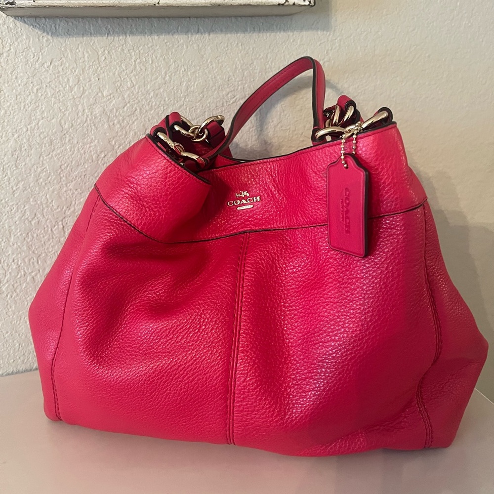 Coach Edie Hot Raspberry Colored Shoulder Bag GORGEOUS